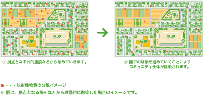 コミュニティ全体の除染の例